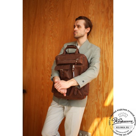 Кожаный рюкзак "Вассерман" (черный антик)